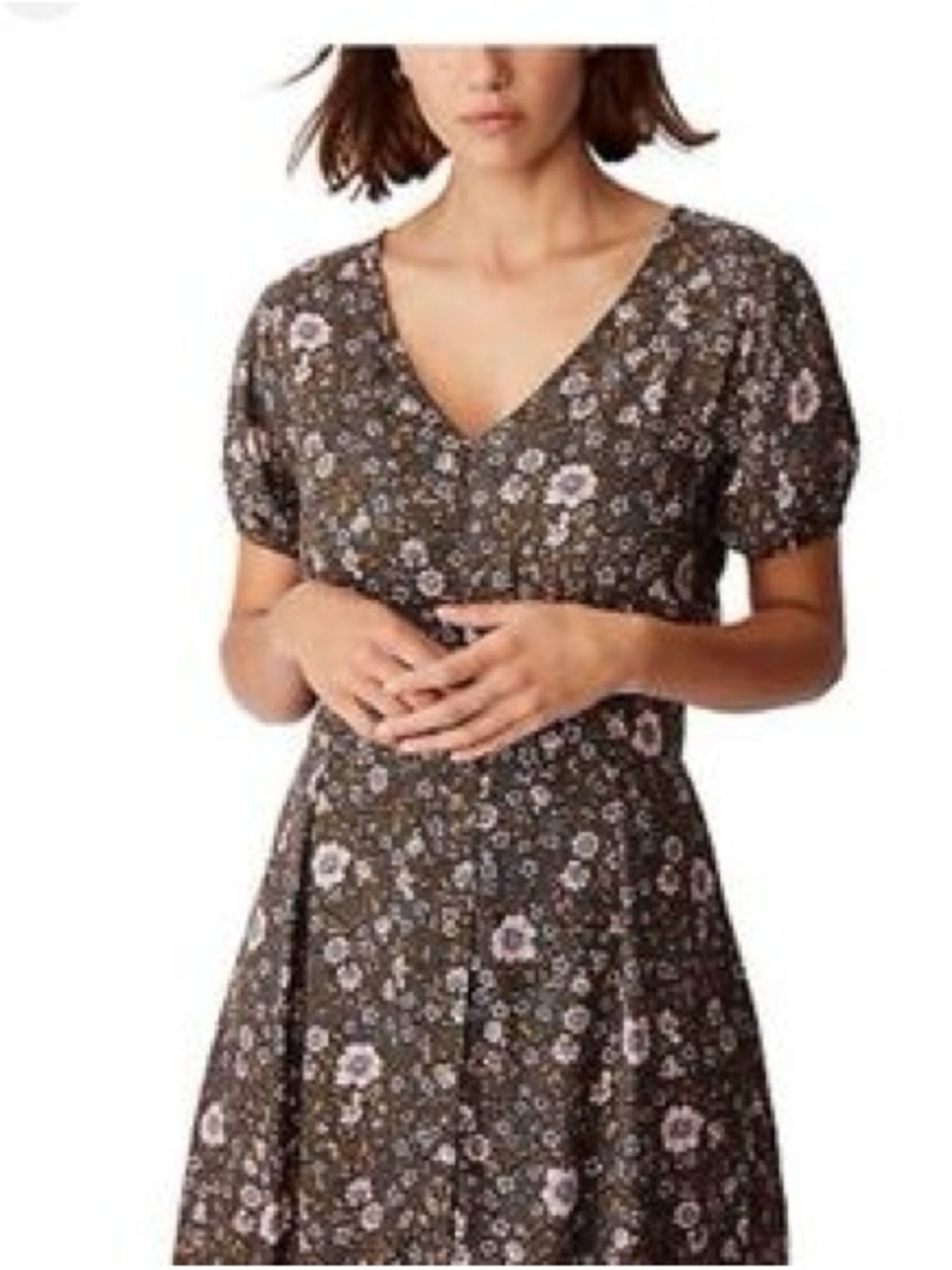 Cotton On Floral V-Neck Midi Dress